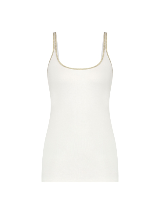 YBLS Lurex Strap Top 112 Off White