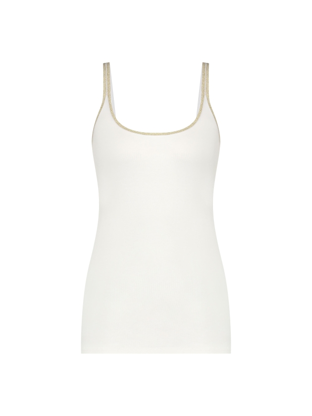 YBLS Lurex Strap Top 112 Off White