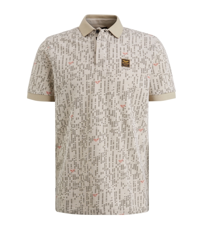 PME Legend Short sleeve polo Two tone pique p 7144 White pepper