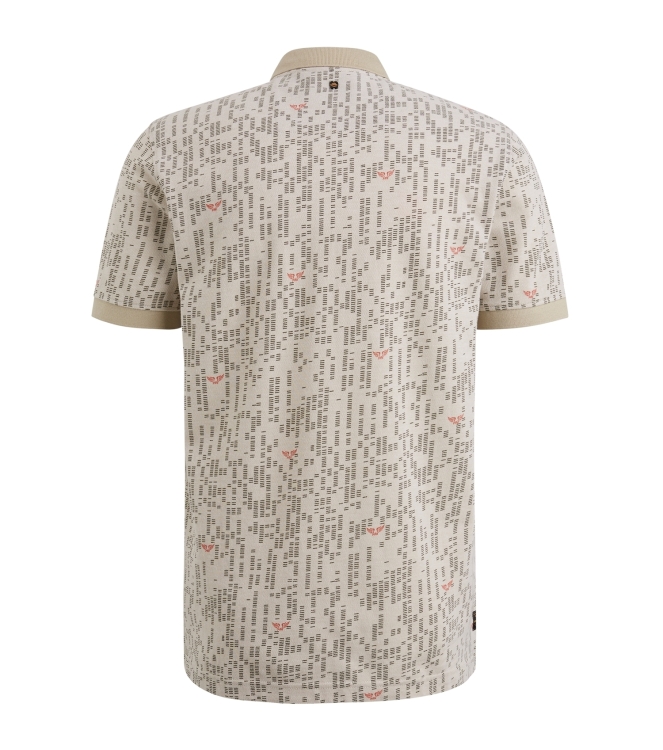 PME Legend Short sleeve polo Two tone pique p 7144 White pepper