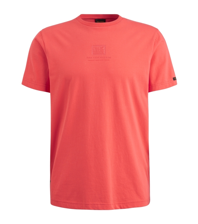 PME Legend Short sleeve r-neck cotton elastan 3062 Hot coral