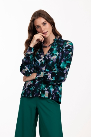 Studio Anneloes Manon painting blouse 7338 deep green/deep purple