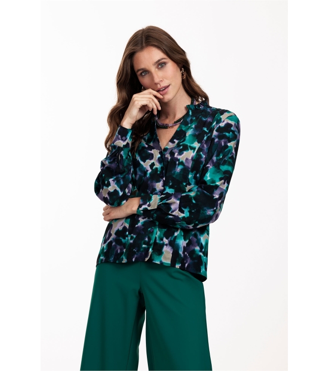 Studio Anneloes Manon painting blouse 7338 deep green/deep purple