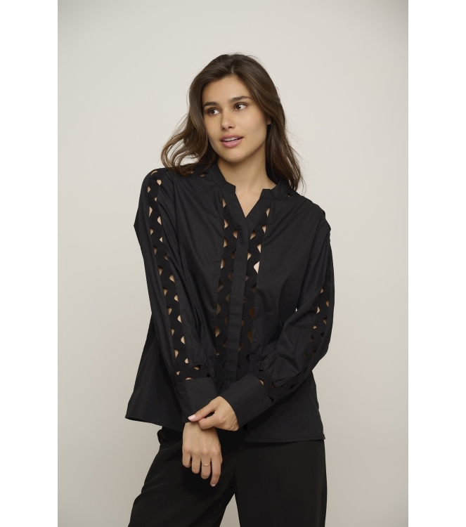 Rino en Pelle Blouse with fancy tape 9900 black