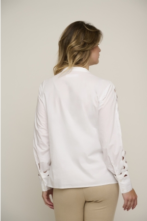 Rino en Pelle Blouse with fancy tape 10 white