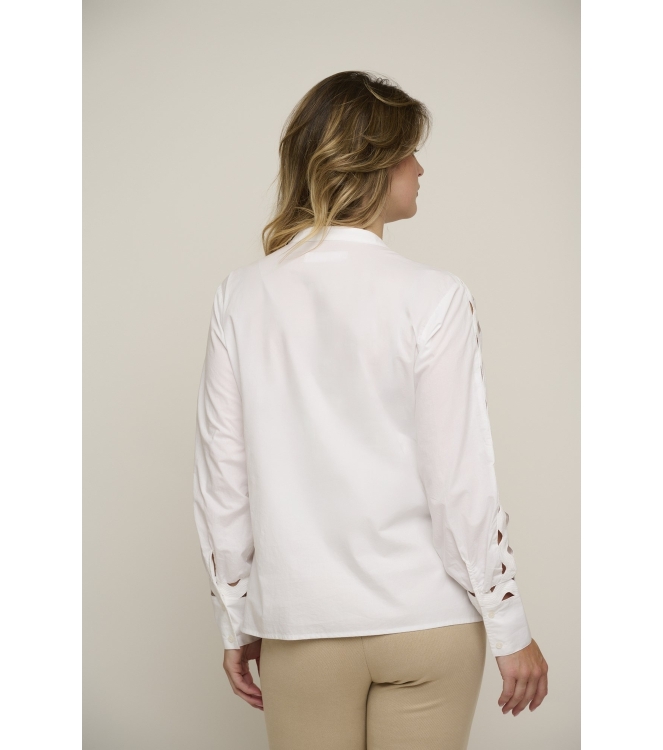 Rino en Pelle Blouse with fancy tape 10 white