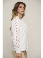 Rino en Pelle Blouse with fancy tape 10 white