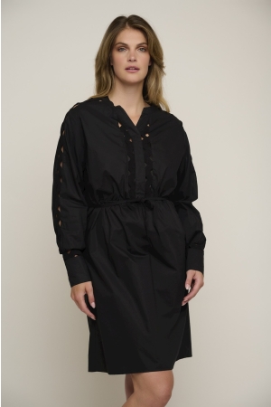 Rino en Pelle Dress with fancy tape 9900 black