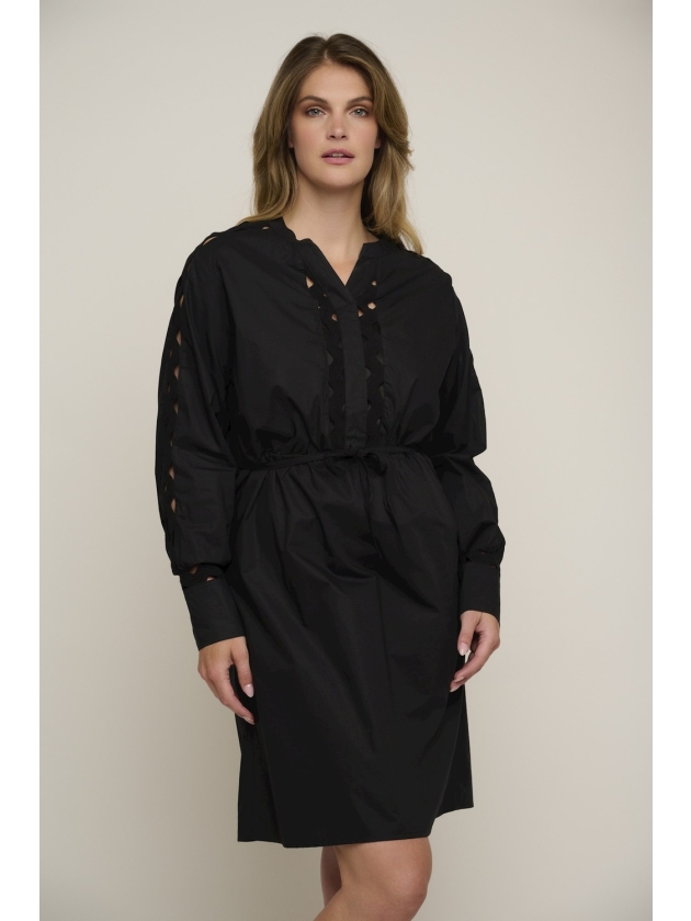 Rino en Pelle Dress with fancy tape 9900 black