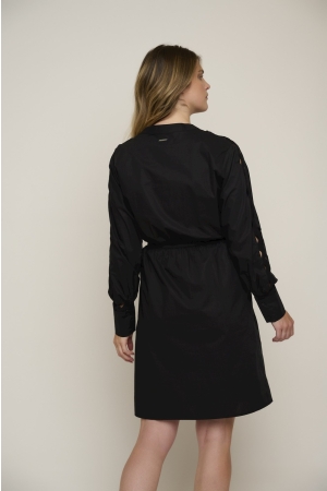 Rino en Pelle Dress with fancy tape 9900 black