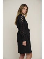 Rino en Pelle Dress with fancy tape 9900 black