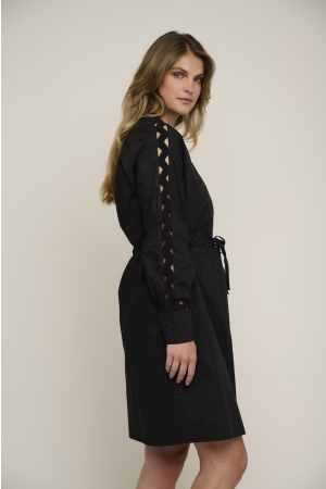 Rino en Pelle Dress with fancy tape 9900 black
