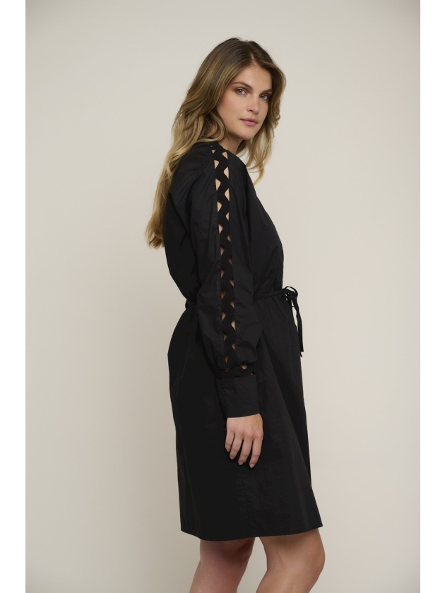 Rino en Pelle Dress with fancy tape 9900 black