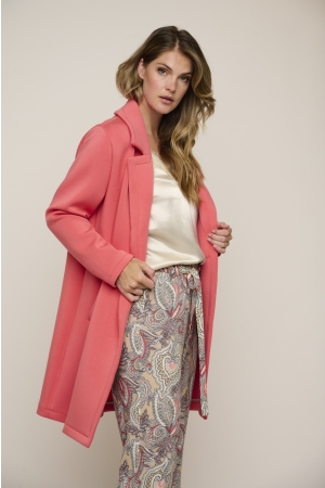 Rino en Pelle Double breasted coat 3020 coral