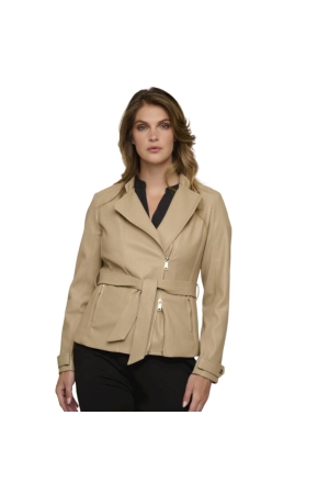 Rino en Pelle Biker jacket with belt 490 sand