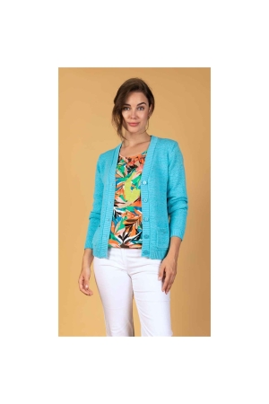 Sarto Fashion Cardigan v-neck h733 blue