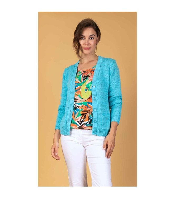 Sarto Fashion Cardigan v-neck h733 blue