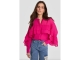Alix the Label ladies woven structured chiffon ruffle blouse 320 magenta pink