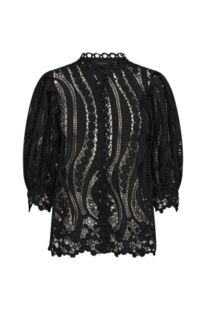 Copenhagen Muse Shirt with all over lace Black