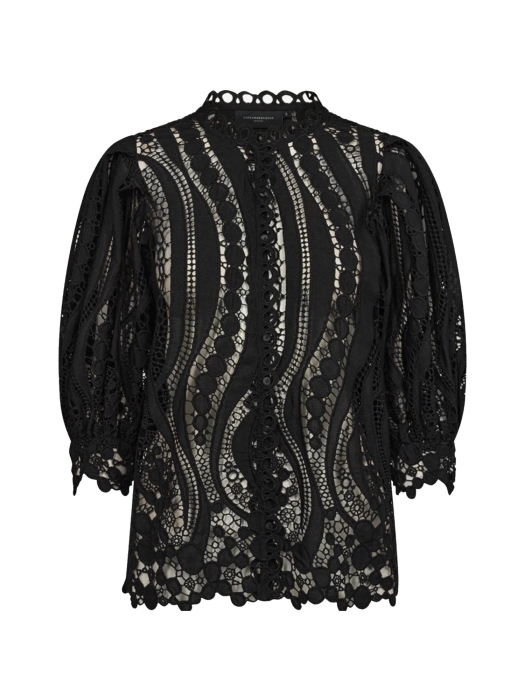 Copenhagen Muse Shirt with all over lace Black