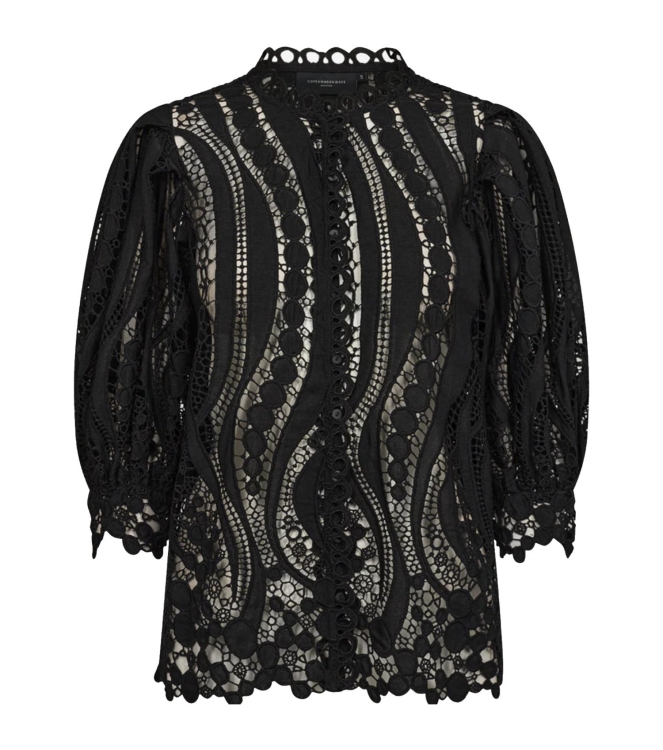 Copenhagen Muse Shirt with all over lace Black