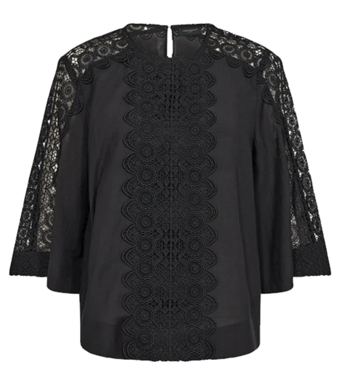 Copenhagen Muse Shirt with lace all over Black