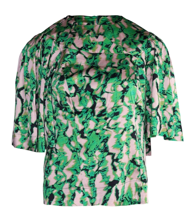 Copenhagen Muse Blouse with AOP Fern Green
