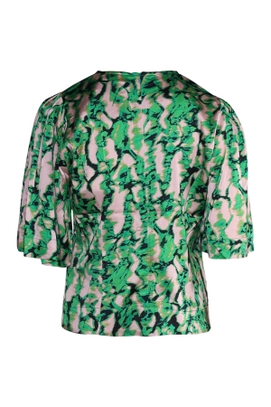 Copenhagen Muse Blouse with AOP Fern Green
