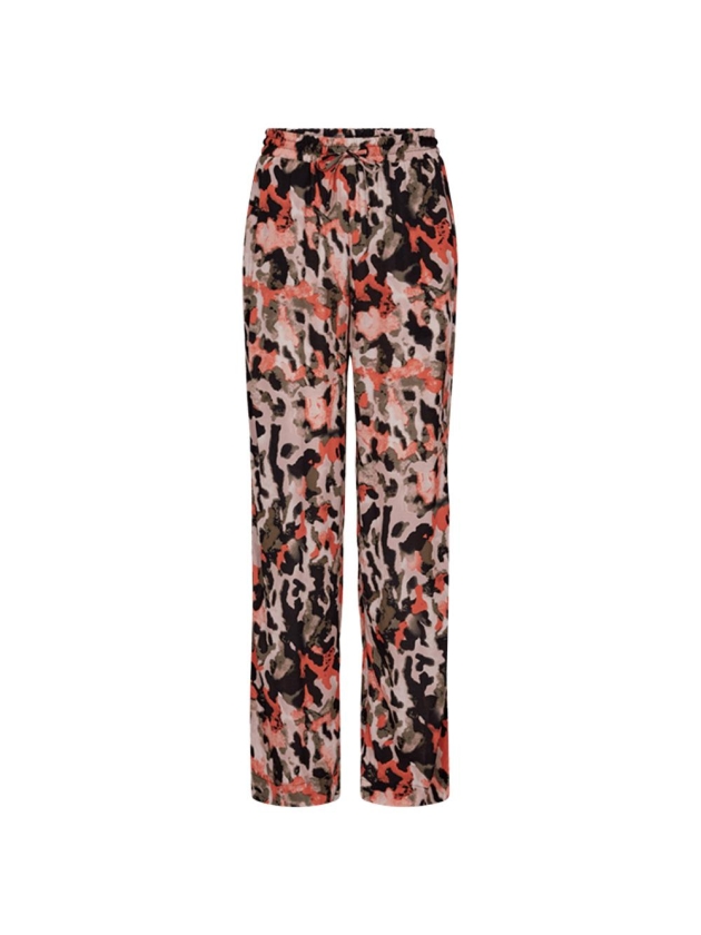 Freequent Broek Black w.Hot Coral