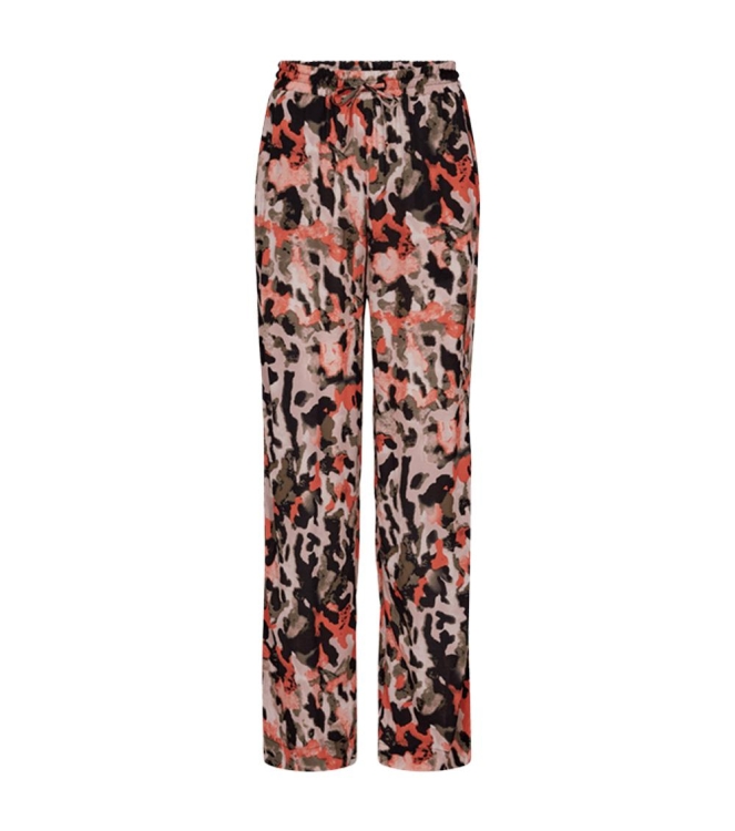 Freequent Broek Black w.Hot Coral