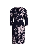 Joseph Ribkoff LDS Dress 3876 Midnight Blue/Beige