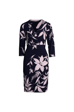 Joseph Ribkoff LDS Dress 3876 Midnight Blue/Beige