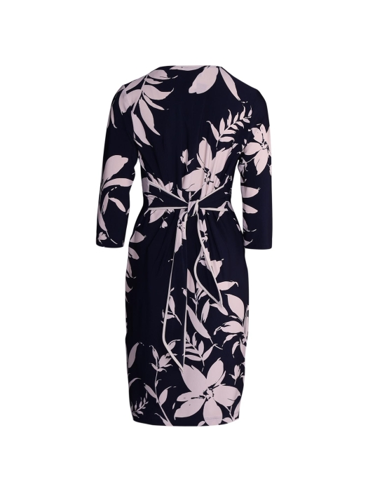 Joseph Ribkoff LDS Dress 3876 Midnight Blue/Beige