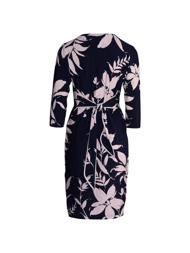 Joseph Ribkoff LDS Dress 3876 Midnight Blue/Beige