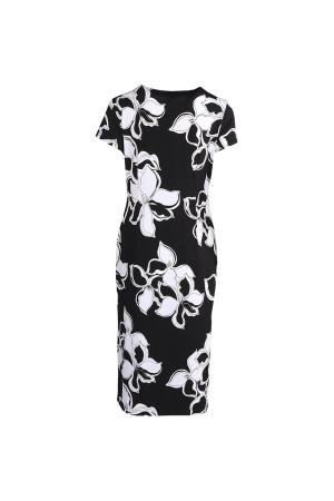 Joseph Ribkoff LDS Dress 110 Black/Vanillia