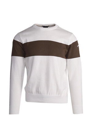 Paul and Shark Prima cotton crewneck w. 249 Wit/Beige