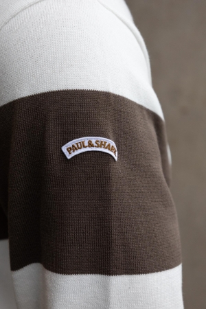 Paul and Shark Prima cotton crewneck w. 249 Wit/Beige