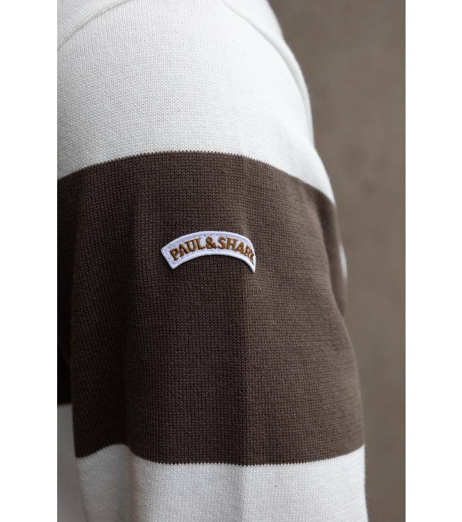 Paul and Shark Prima cotton crewneck w. 249 Wit/Beige