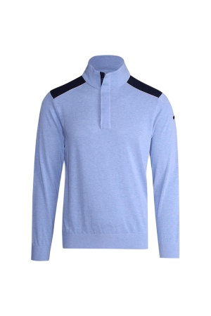 Paul and Shark Fresco cotton half zip sweater with line 363 Blauw