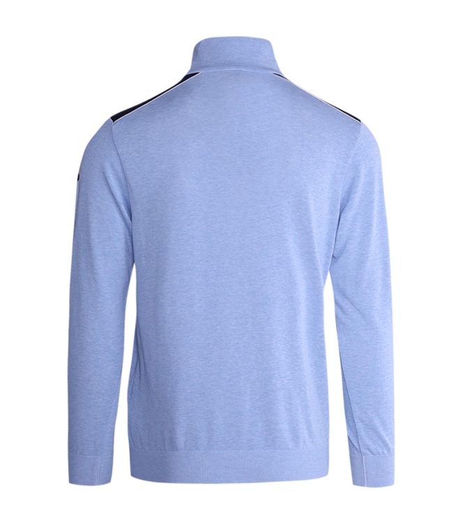 Paul and Shark Fresco cotton half zip sweater with line 363 Blauw