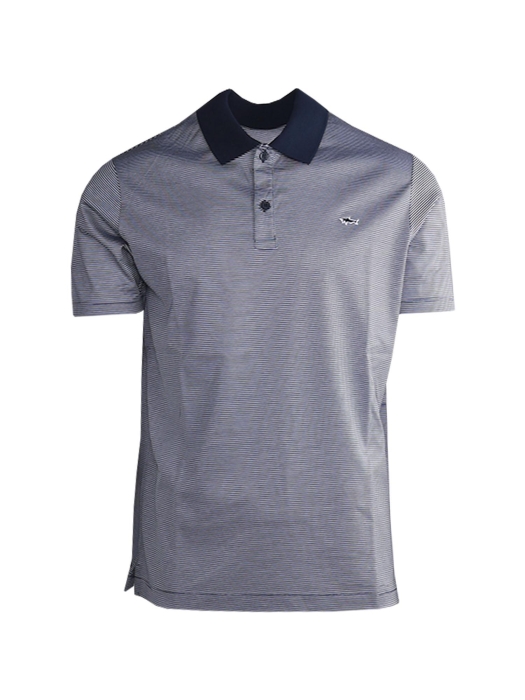 Paul and Shark Cotton jersey polo with shark badge 125 Licht Blauw