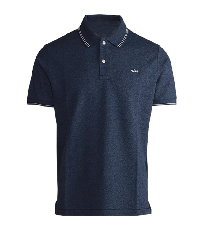 Paul and Shark Cotton pique polo shirt w shark badge 013 Navy