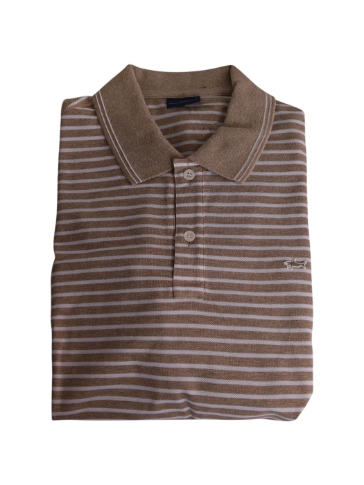 Paul and Shark Cotton pique polo shirt w shark badge 101 Beige