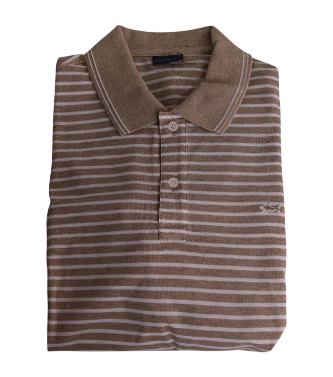 Paul and Shark Cotton pique polo shirt w shark badge 101 Beige