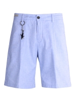 Paul and Shark Cotto Linen 1 pince bermuda 196 Licht Blauw