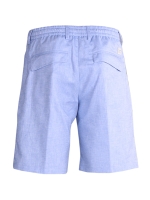 Paul and Shark Cotto Linen 1 pince bermuda 196 Licht Blauw