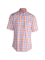 Paul and Shark Cotton poplin button down shirt C79 Oranje print