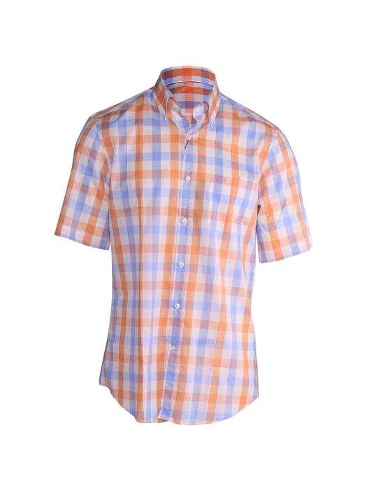Paul and Shark Cotton poplin button down shirt C79 Oranje print
