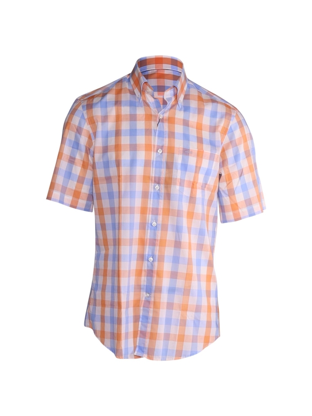 Paul and Shark Cotton poplin button down shirt C79 Oranje print