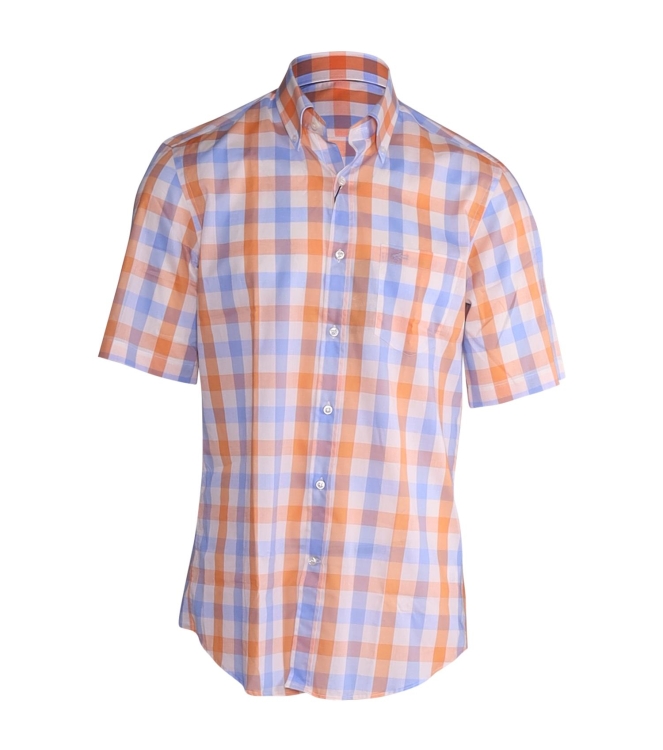 Paul and Shark Cotton poplin button down shirt C79 Oranje print